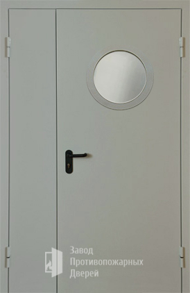 Фото двери «Полуторная с круглым стеклом EI-30» в Рошале