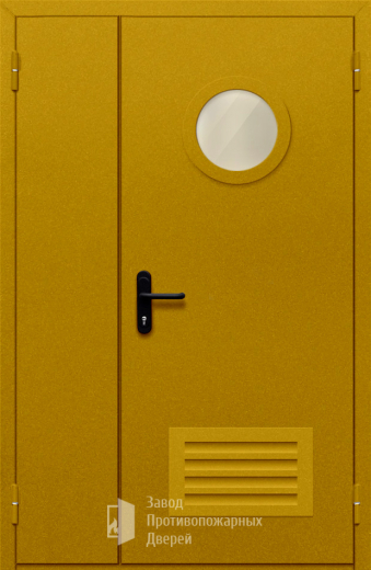 Фото двери «Полуторная с вентиляцией и стеклом №45» в Рошале