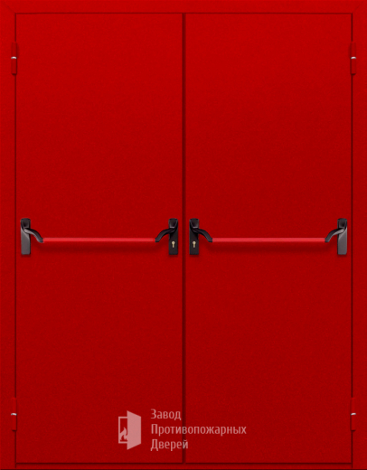 Фото двери «Двупольная глухая с антипаникой (красная)» в Рошале