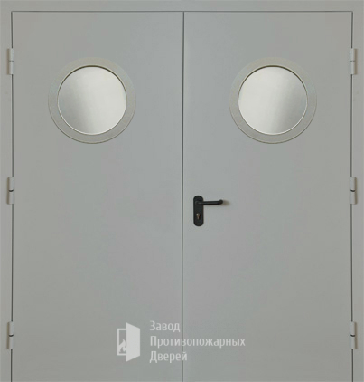 Фото двери «Двупольная с круглым стеклом EI-30» в Рошале