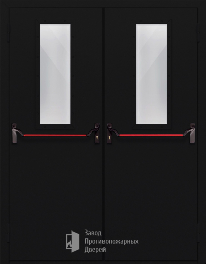 Фото двери «Двупольная со стеклом и антипаникой №64» в Рошале
