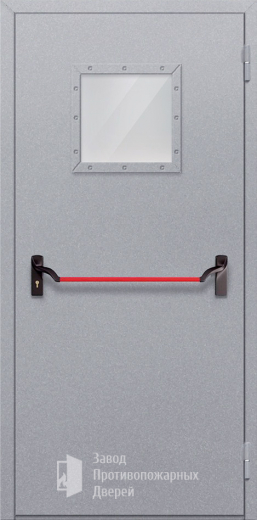 Фото двери «Однопольная со стеклопакетом (антипаника)» в Рошале