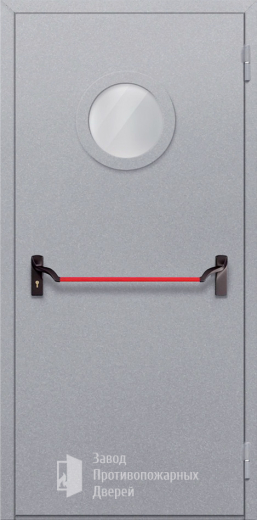 Фото двери «Однопольная с круглым стеклом (антипаника)» в Рошале