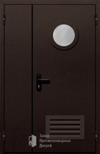 Фото двери «Полуторная с вентиляцией и стеклом №410» в Рошале