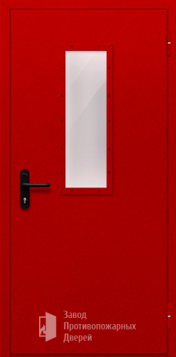 Фото двери «Однопольная со стеклом (красная)» в Рошале