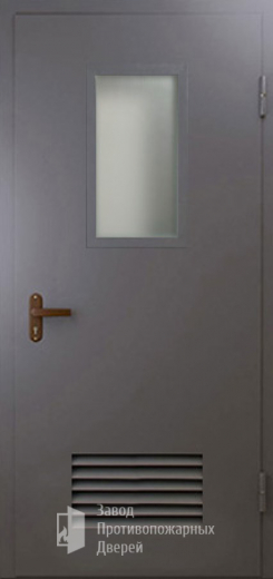 Фото двери «Техническая дверь №5 со стеклом и решеткой» в Рошале