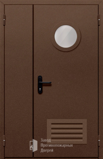 Фото двери «Полуторная с вентиляцией и стеклом №48» в Рошале