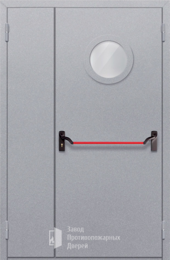 Фото двери «Полуторная с круглым стеклом (антипаника)» в Рошале