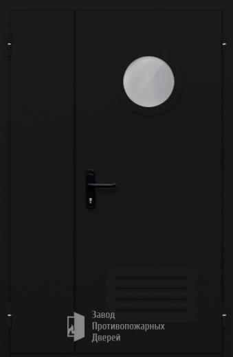 Фото двери «Полуторная с вентиляцией и стеклом №44» в Рошале