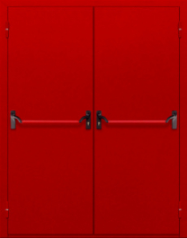 Фото двери «Двупольная глухая с антипаникой (красная)» в Рошале