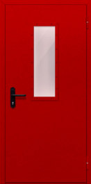 Фото двери «Однопольная со стеклом (красная)» в Рошале