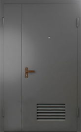 Фото двери «Техническая дверь №7 полуторная с вентиляционной решеткой» в Рошале