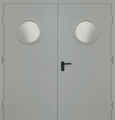Фото двери «Двупольная с круглым стеклом EI-30» в Рошале