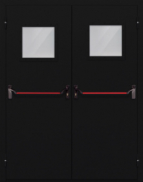 Фото двери «Двупольная со стеклом и антипаникой №54» в Рошале