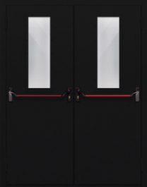 Фото двери «Двупольная со стеклом и антипаникой №64» в Рошале