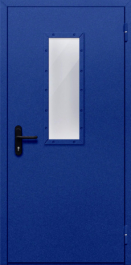 Фото двери «Однопольная со стеклом (синяя)» в Рошале