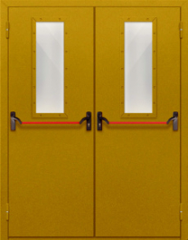 Фото двери «Двупольная со стеклом и антипаникой №65» в Рошале