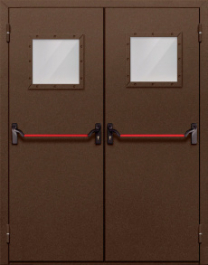 Фото двери «Двупольная со стеклом и антипаникой №58» в Рошале