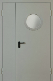 Фото двери «Полуторная с круглым стеклом EI-30» в Рошале